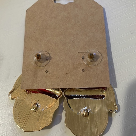 Santa Earrings with rhinestones Christmas Holiday n - Picture 3 of 3
